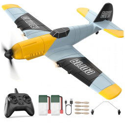 Avião de Controle Remoto de 3 Canais com Estabilizador Giroscópio de 6 Eixos, 2 Métodos de Decolagem e Acessórios, DEERC BF-109, Colorido