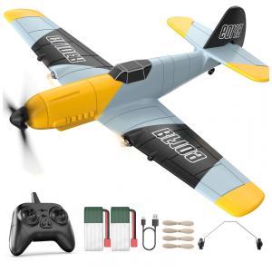 Avião de Controle Remoto de 3 Canais com Estabilizador Giroscópio de 6 Eixos, 2 Métodos de Decolagem e Acessórios, DEERC BF-109, Colorido