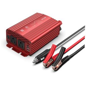 Inversor de Potência 300W DC 12V para AC 4.2A USB e Tomada 3 Pinos, 110v, BESTEK, Preto