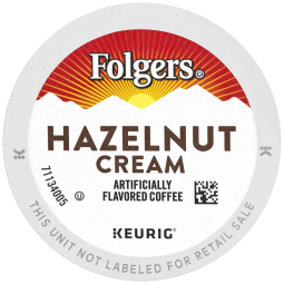 Café com sabor creme de avelã, 96u para cafeteiras Keurig, FOLGERS, Marrom