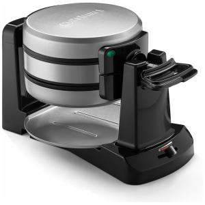 Máquina de fle Dupla Antiaderente e Rotativa, Aço Inox, 1400W, 110v, CUISINART WAF F40, Prateado