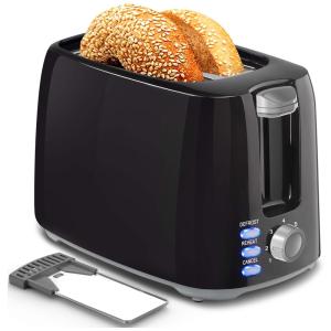 Torradeira 2 Fatias com Função Bagel, 7 Níveis de Tostagem e Bandeja de Migalhas Removível, 750W, Hommater, Preta