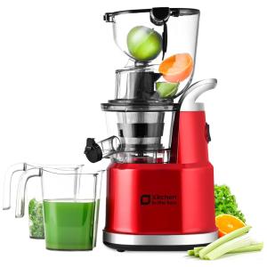 Centrifuga de Frutas com Calha de 9 cm de Largura, sem BPA e Fácil de Limpar, 110V 200W, Kitchen in the box, Vermelha