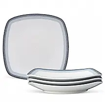 Conjunto de Pratos para Jantar com 4 Peças, Formato Quadrado e Material de Porcelana, Noritake G017-586D, Colorido