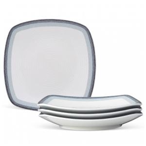 Conjunto de Pratos para Jantar com 4 Peças, Formato Quadrado e Material de Porcelana, Noritake G017-586D, Colorido