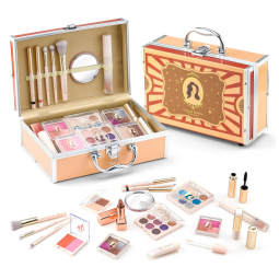 Kit de Maquiagem Infantil com 41 Peças e Estojo para Adolescentes de 12 a 16 Anos, Color Nymph Retrô, Vermelho