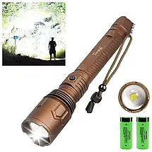 Tongtai Lanterna 450LM, Distancia 300 M, com USB, à Prova DÁgua IPX5, Dourado