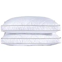 Conjunto de Travesseiros de Penas de Ganso, Tamanho Padrão com 2 Peças e Capa 100% Algodão Macia e Respirável, Puredown, Branco