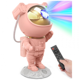Projetor de Galáxia Astronauta Rosa Estético Fofo para Quarto de Meninas Adolescentes, Luz Noturna de Estrelas com Controle Remoto