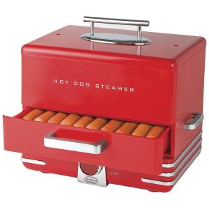 Preparador de Cachorro Quente 2 em 1 Vaporizador Capacidade até 24 Hot Dogs, NOSTALGIA HDS248RD, Vermelho