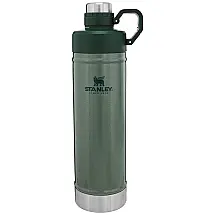 Stanley Classic Garrafa Térmica 750 mL Portátil para Bebidas Frias, Aço Inoxidável, Verde