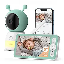 Baba Eletrônica 2K Ultra HD com Detecção de Choro, Visão Noturna e 14 Canções de Ninar, BOIFUN, Verde
