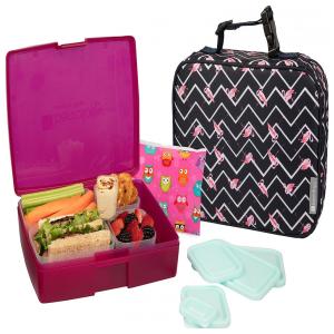 Lancheira Infantil Flamingo com Isolamento, Para 3 Anos ou Mais, BENTOLOGY 43220 66923, Preto