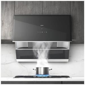 Coifa de embutir ou parede 76cm Robam preta vidro temperado motor brushless 1050 CFM controle por gestos 3 velocidades 110V