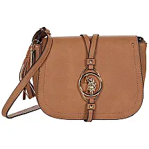 U.S. POLO ASSN Bolsa Feminina de Ombro em Couro Sintético, Marrom