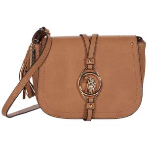 U.S. POLO ASSN Bolsa Feminina de Ombro em Couro Sintético, Marrom