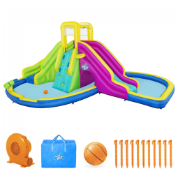 Parque Aquático Inflável até 107 kg com 2 Escorregadores, Parede de Escalada e Pulverizadores de Água, Bestway, Colorido