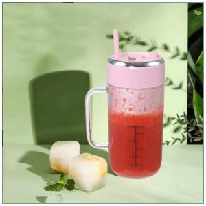 Mini Liquidificador Portátil 330mL com Carregamento USB e 10 Lâminas, 50W, LMFUEN, Rosa