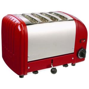 Torradeira Elétrica 4 Fatias com 3 Níveis de Tostagem, 110v, DUALIT 40417, Vermelho