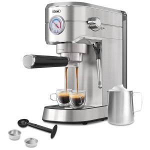 Cafeteira Elétrica Expresso 20 Bar, Capacidade 1L, Aço Inox, 1350W, 110v, GEVI, Prateado