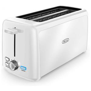 Torradeira Elétrica 4 Fatias com 7 Níveis de Tostagem, 110V 1400W, BELLA, Branca