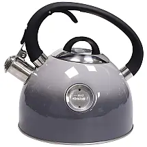 Chaleira de Chá 2.6L com Apito, Aço Inoxidável e Cabo Ergonômico, MOLLANY SH 1, Cinza