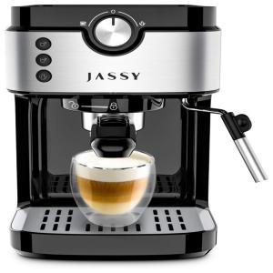 JASSY JS 101 Maquina de Café Profissional 1.5L, 20 Bar, c, Controle de Temperatura 1700W, 110V, Preta