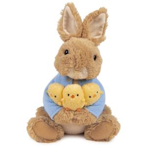 Coelho de Pelúcia de 24 cm, Coleção Páscoa, GUND Peter Rabbit, Marrom e Azul