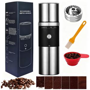 Moedor de Café Elétrico Portátil Ajustável com 15 Configurações de Moagem, 110V, Toycol, Prata