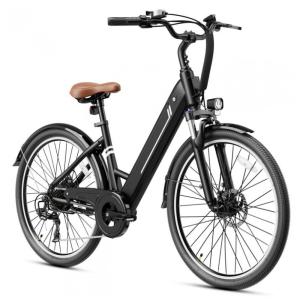 Bicicleta Elétrica Jasion YC1 ST Preta 1200W Motor Brushless Bateria Interna Removível 360Wh Pneus 66cm 7 Marchas Suspensão Dianteira 110V