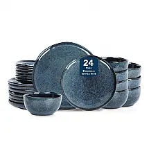 Aparelho de Jantar Stone Lain Mirella 24 Peças Grés Azul Profundo Serviço para 8 Esmalte Reativo