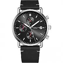 Stuhrling Relógio Masculino de Couro, Estilo Minimalista, Azul