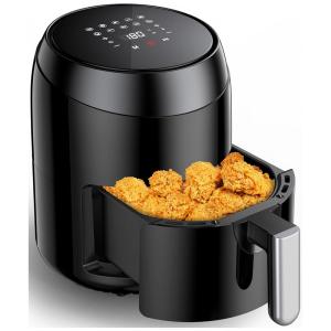 Fritadeira Elétrica AirFryer 4.5L com Painel Digital e Cesto Antiaderente, 110V 1400W, NOUNO, Preto