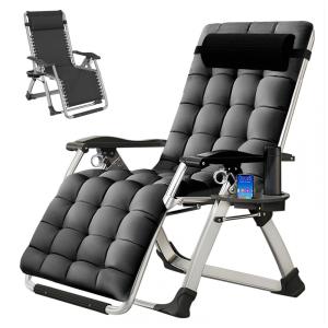 LILYPELLE Cadeira Reclinável Ajustável Gravidade Zero com Apoio de Cabeça e Porta Copos, Cinza