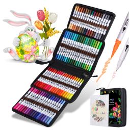 Conjunto de Canetas Artisticas 72 Cores com Ponta de Pincel Fino para Ovos de Páscoa, ZSCM