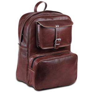 Mochila Vintage de Couro para Ltop, HANDMADE WORLD AP 02, Marrom