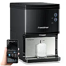 Máquina de Gelo até 18 kg em 24H Portátil com Controle Remoto via APP, 130W, 110v, FREEZIMER, Preto