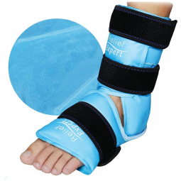 Bota Tornozeleira de Gel Terapira Fria para Alívio da Dor, Tam Médio, Azul Claro