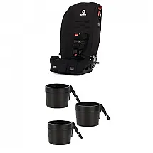 Cadeirinha Diono Radian 3R Kit Preto 3-em-1 Dobrável 2,3 a 54 kg com 3 Porta-Copos
