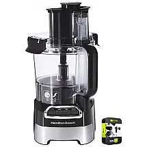 Processador de Alimentos Multifuncional 2.4L em Aço Inoxidável, 450W, 110v, HAMILTON BEACH E9HB70723, Preto