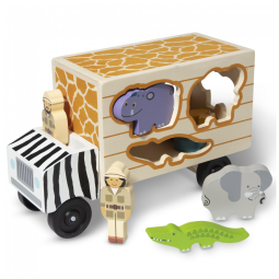 Caminhão de Resgate de Animais Infantil com 7 Animais e 2 Bonecos para Crianças Acima de 2 Anos, Melissa & Doug