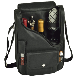 Piquenique no Bolsa Térmica Para Transporte de Vinhos até 2 Garrafas, PICNIC AT ASCOT, Preto
