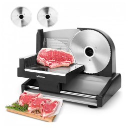 Fatiador de Frios com 2 Lâminas em Aço Inoxidável, NICTEMAW, Preto