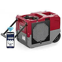 Desumidificador124 Litros com Controle Wifi para Grandes Espaços, ALORAIR, Vermelho