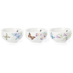 Conjunto de Mini Tigelas Para Multiuso e Leve com 3 Peças, Material de Porcelana e Capacidade de 235mL, Lenox 890449, Branco Colorido