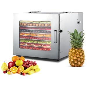 Desidratador de Alimentos com 10 Bandejas, Aço Inoxidável, 1000W, 110v, DANRELAX, Prateado