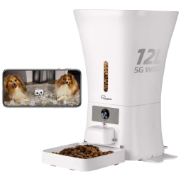 Comedouro Automático, Câmera HD Wi Fi para Cães e Gatos 8L, SKYMEE, Branco