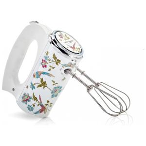 Batedeira de Mão Elétrico Laura Ashley Branco com Estampa Floral 200W 5 Velocidades Turbo Inox VQ-SBSMR57-LAEW-US 110V