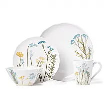Aparelho de Jantar Lenox Wildflowers 16 Peças Grés Serviço para 4 Branco Flores Silvestres