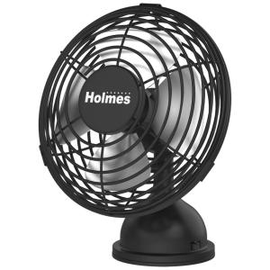 Mini Ventilador de Mesa Vintage com 1 Velocidade, 110V 5W, HOLMES 17111, Preto